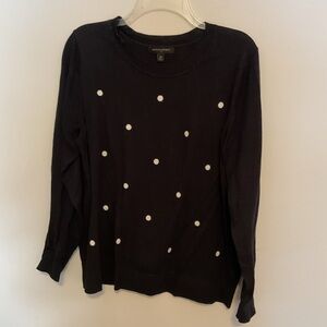 Banana Republic Black lightweight sweater with White Dots
